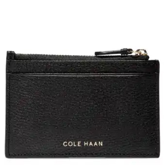 Cole Haan Black Leather Card Wallet - Picture 1 of 10